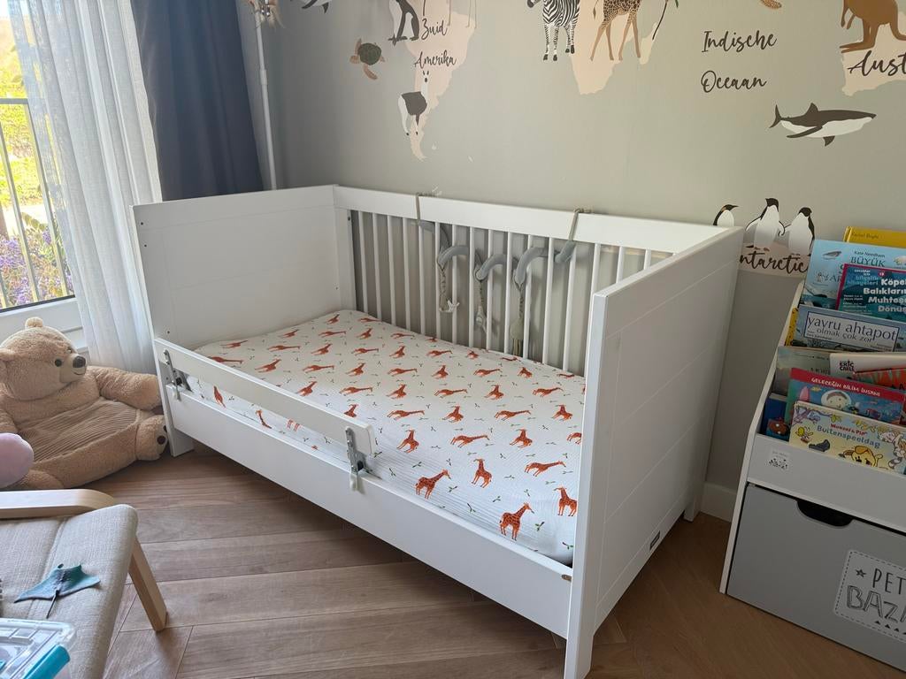 Bopita Lucca Babykamer en Peuterbed - Wit, Ophalen, 70 tot 85 cm, 140 tot 160 cm, Zo goed als nieuw