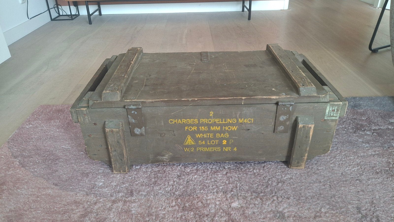 Vintage Houten Legerkist | Munitiekist (bijzettafel), Ophalen