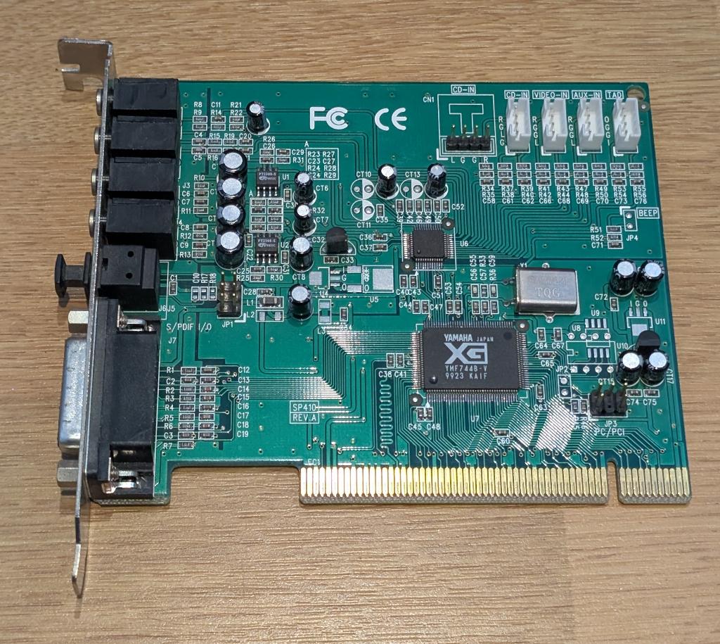 Yamaha XG YMF-744B-V pci geluidskaart met S/Pdif, Ophalen