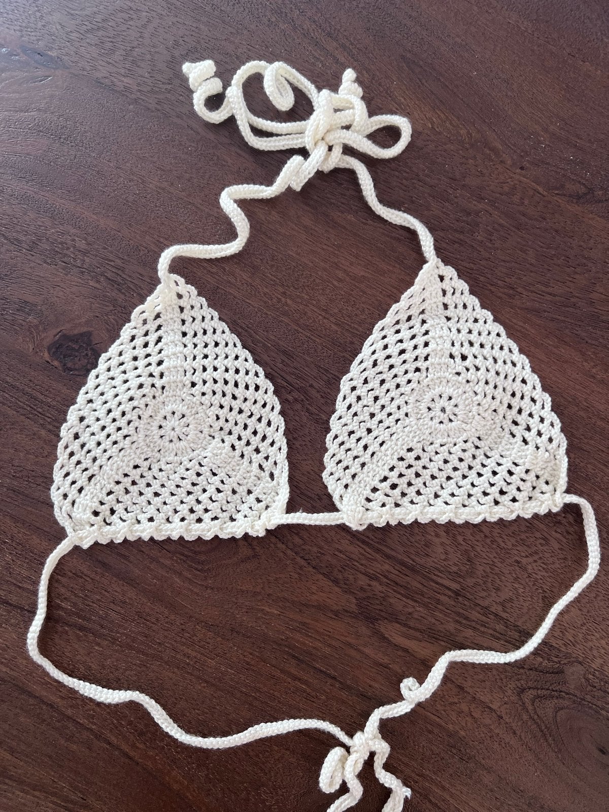 Gehaakte Bikini Top - Crème Kleur, Ophalen of Verzenden, Nieuw, Beige, Bikini