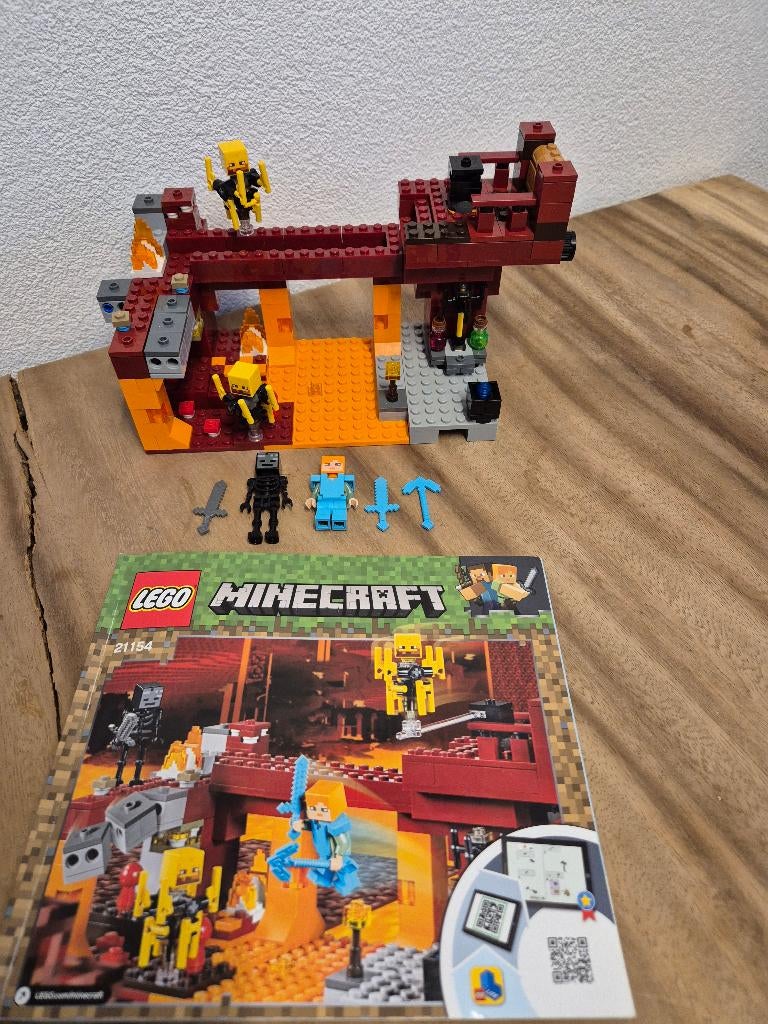 Lego Minecraft 21154 The Blaze Bridge, Kinderen en Baby's, Speelgoed | Duplo en Lego, Lego, Lego, Gebruikt, Lego
