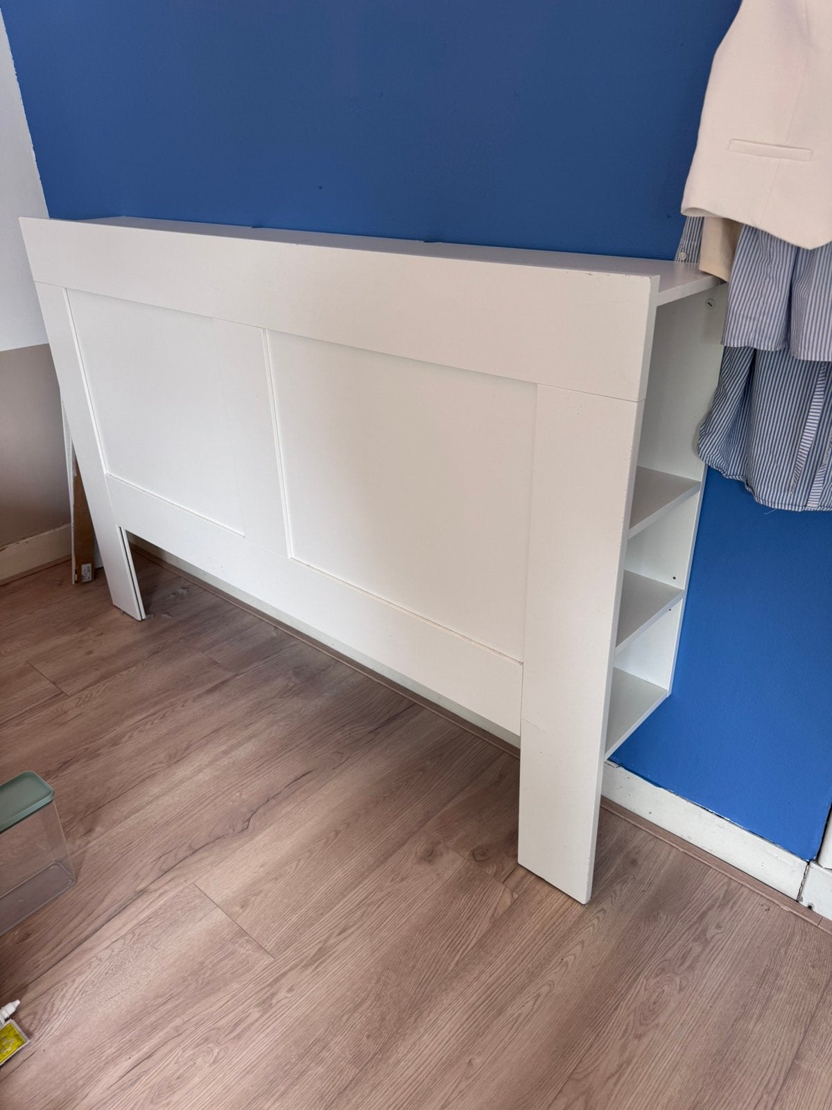 Hoofdeinde met bergruimte, Huis en Inrichting, Ophalen, Gebruikt, Wit, Tweepersoons