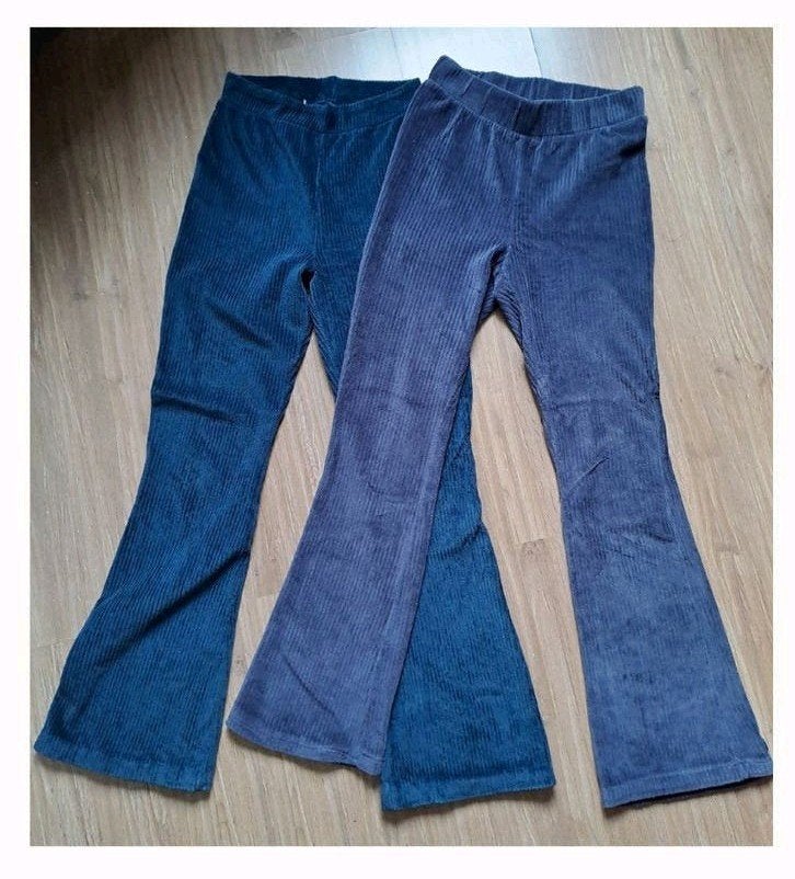 2x Ribbroek flared - Maat S, Ophalen of Verzenden, Zo goed als nieuw, Maat 36 (S), Lang