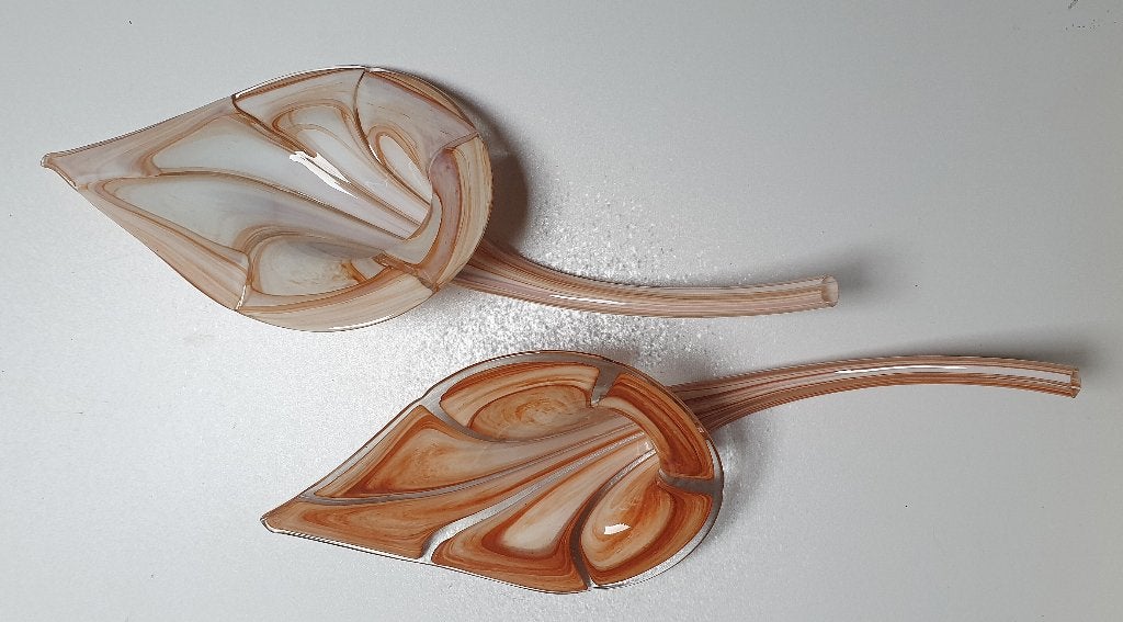 2 grote (48 cm.) Murano mond geblazen aronskelken, Ophalen of Verzenden