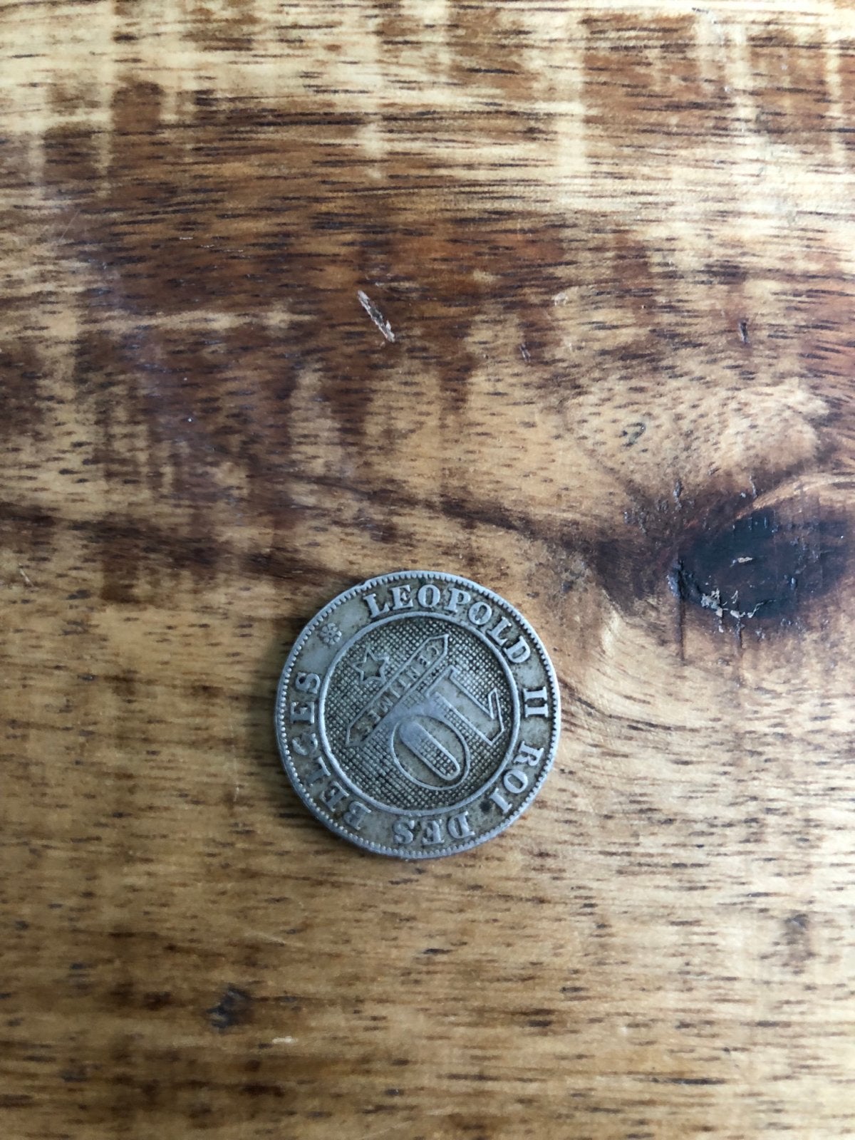 Zeldzame Belgische 10 Centiem Leopold II Munt, Ophalen of Verzenden, Metaal, Losse munt