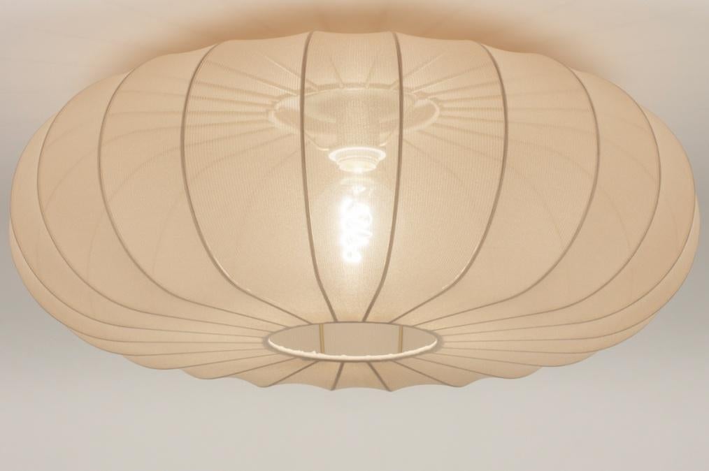 plafondlamp 70cm taupe japandi bed tafel vide woonkamer lamp, Ophalen of Verzenden, Nieuw