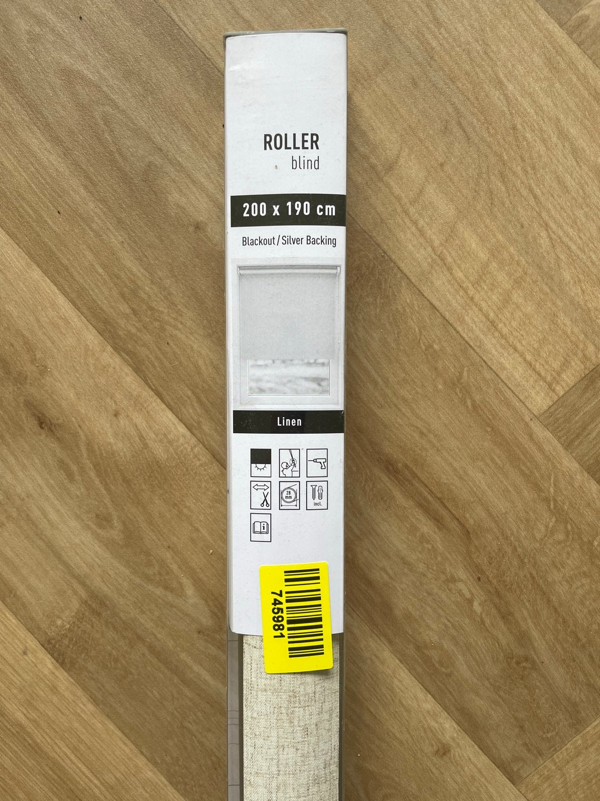 Verduisterend thermo rolgordijn linnen 200x190 cm NIEUW, Ophalen, Overige materialen, Overige merken, Duo rolgordijn