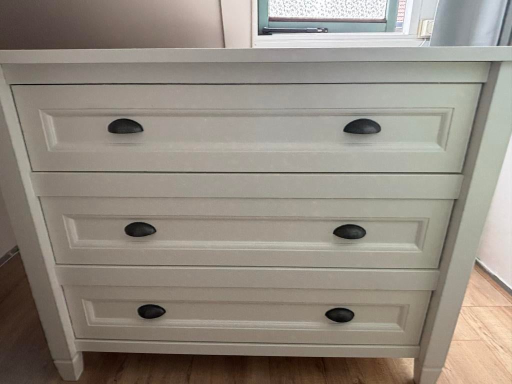TWF Commode met 3 lades - Wit, Kinderen en Baby's, Kinderkamer | Commodes en Kasten, Ophalen, Gebruikt, 50 tot 70 cm, 75 tot 100 cm