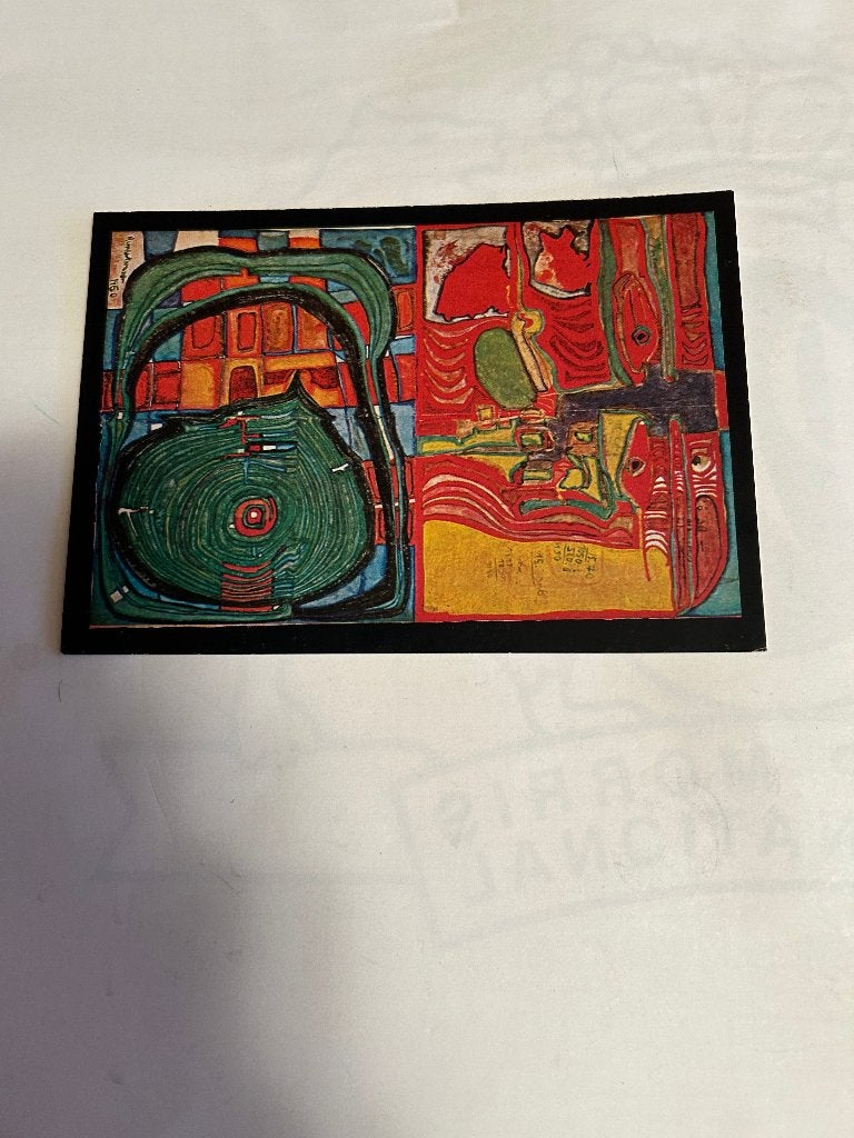 Hundertwasser Man crying spirals, Ophalen of Verzenden, Voor 1920, Ongelopen, Overige thema's
