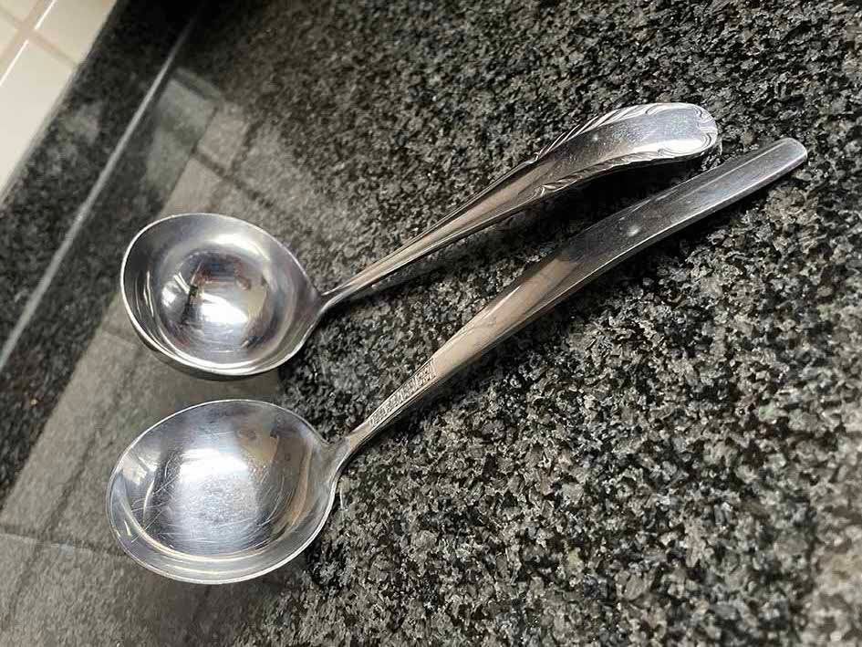 Sauslepel Saus lepel RVS, Ophalen of Verzenden, Zo goed als nieuw, Rvs of Chroom, Los bestek
