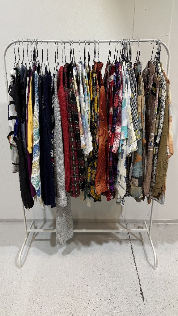 Grote zak vintage kleding L/XL - 50 stuks, Overige typen, Vintage, Gedragen, Meerkleurig