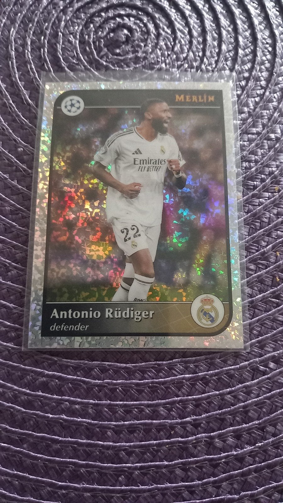 Antonio Rüdiger Merlin Spelerskaart Real Madrid, Verzenden, Zo goed als nieuw, Buitenlandse clubs, Spelerskaart