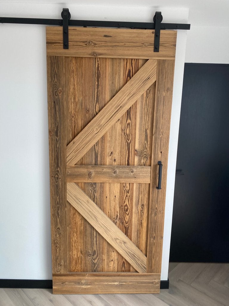 houten schuifdeur (loftdeur) Barnwood bruin, 215 cm of meer, Binnendeur, Zo goed als nieuw, Schuifdeur