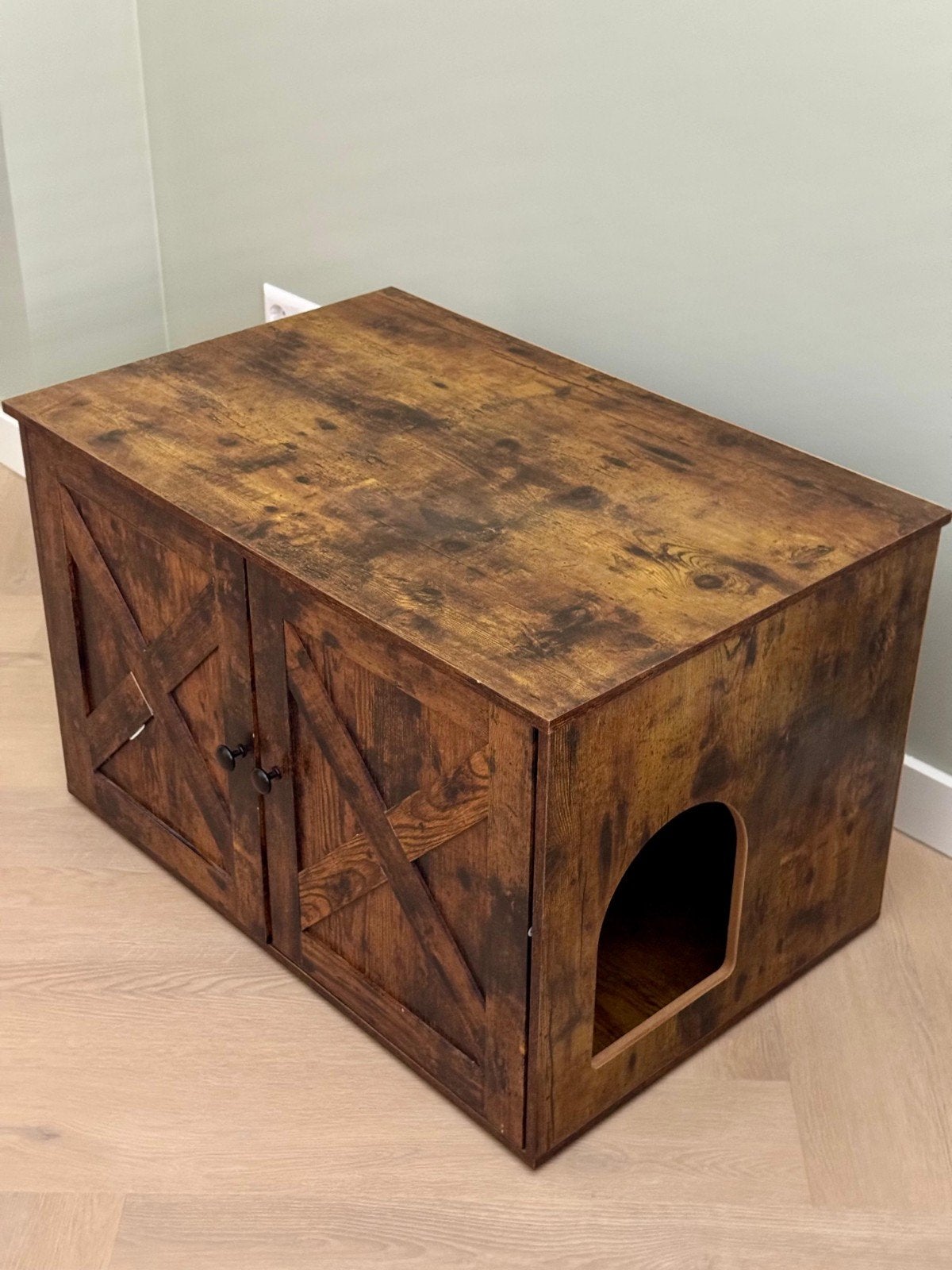 Kattenbakkastje vintage bruin | Feandrea, Ophalen