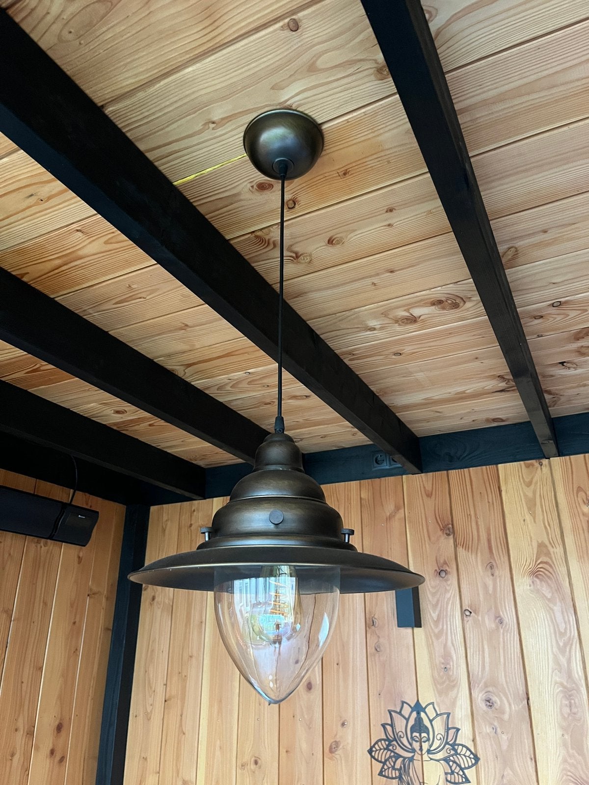 Vintage scheepslamp hanglamp 33cm, Ophalen, Zo goed als nieuw