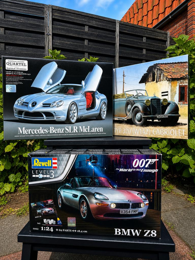 Modelbouw pakket: Tamiya / Revell (SLR,BMW Z8 & Typ 320), Hobby en Vrije tijd, Modelbouw | Auto's en Voertuigen, Auto, Nieuw, Ophalen of Verzenden