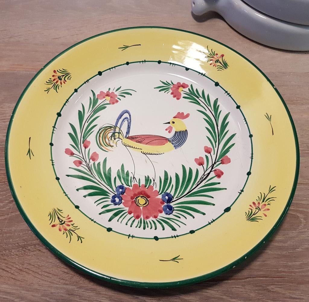 Oud italiaans bord, Haan, Ophalen of Verzenden