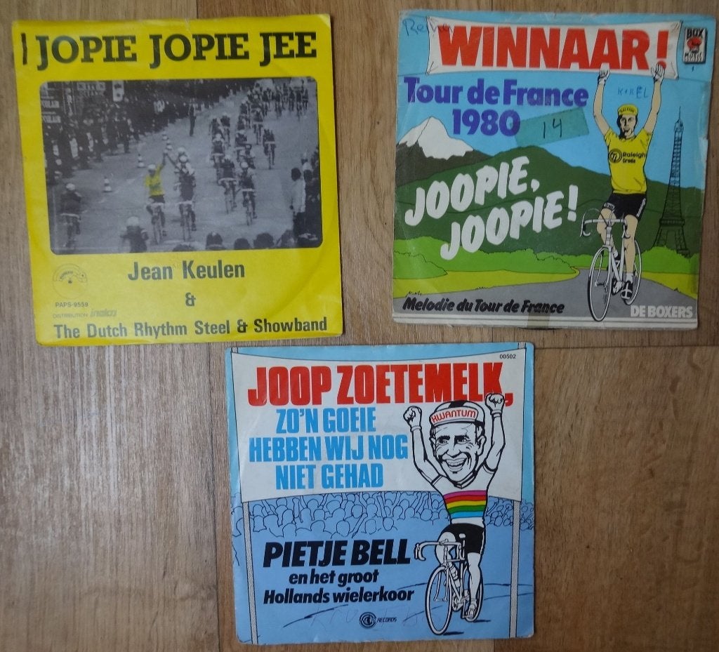 3x Singletjes 45 toeren van JOOP ZOETEMELK eeuwige TWEEDE, Gebruikt, 7 inch, Ophalen of Verzenden, Overige typen