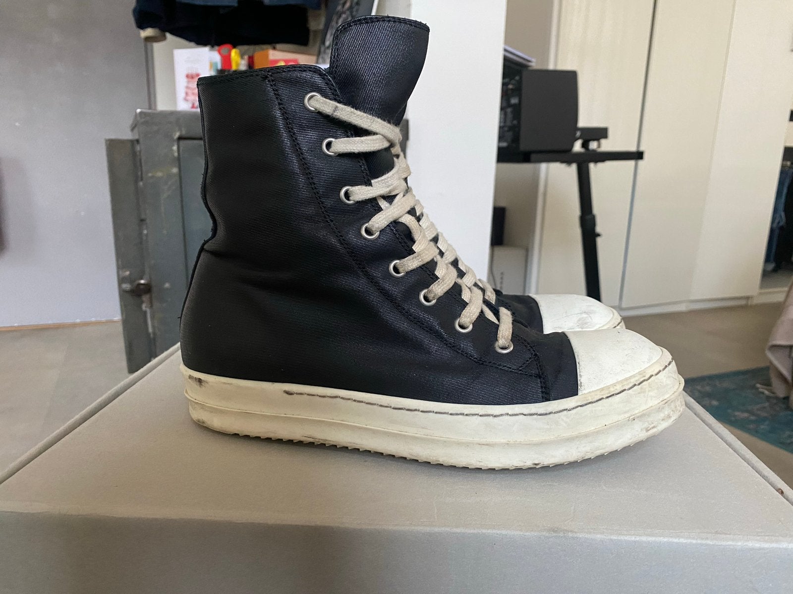 Rick Owens DRKSHDW Ramones Sneakers Zwart Maat 39.5, Verzenden, Gedragen, Zwart, Sneakers of Gympen