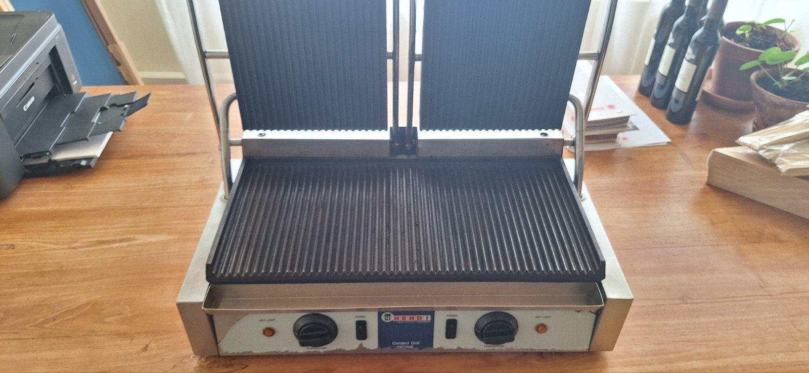 Hendi Dubbele contact grill horeca tosti ijzer, Ophalen of Verzenden, Gebruikt, 1000 watt of meer, Overige typen