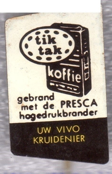 Speldje TIK TAK UW VIVO KRUIDENIER (A12), Verzamelen, Ophalen of Verzenden, Gebruikt, Overige onderwerpen