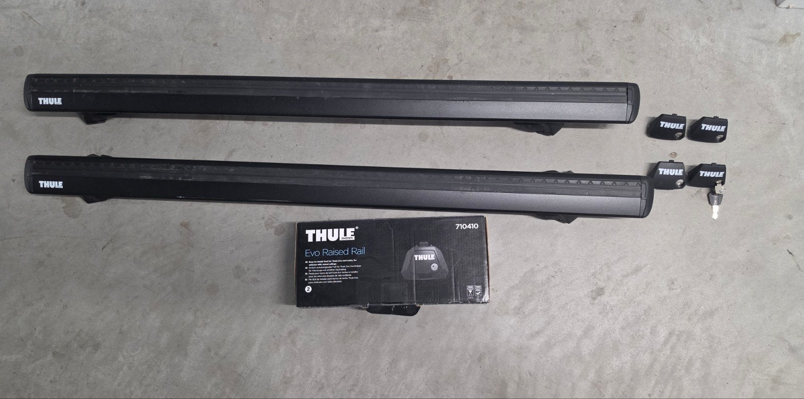 Thule WingBar Evo 118 zwart + Evo voeten voor open rails, Auto diversen, Dakdragers, Ophalen, Zo goed als nieuw