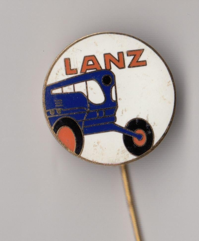 Lanz Tractor rond emaille speldje, Gebruikt, Niet vindbaar, Niet vindbaar, Speldje of Pin