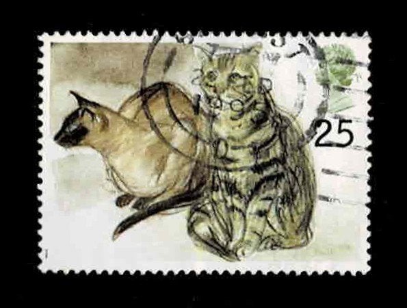 postzegel 1790 Groot-Brittannië dieren Katten, Ophalen of Verzenden, Gestempeld