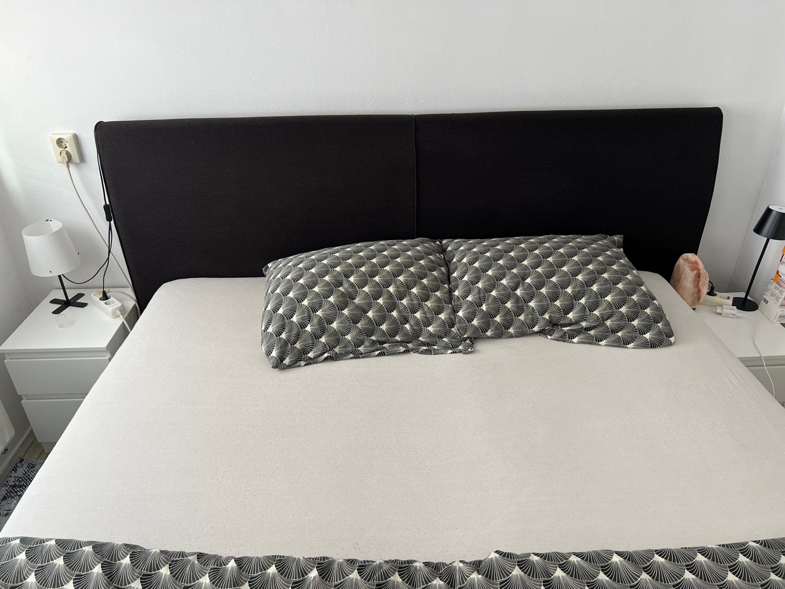 Tweepersoonsbed met elektrische verstelbaar matrassen+topper, Huis en Inrichting, Ophalen, Gebruikt, Zwart, Tweepersoons
