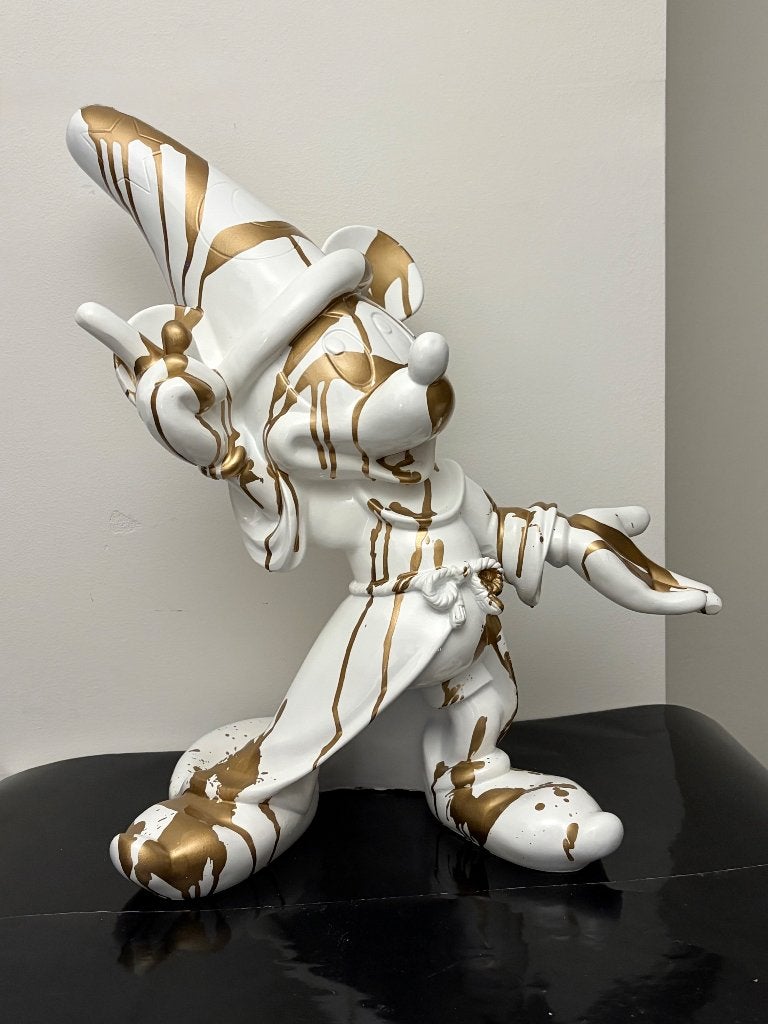 XL 55cm Mickey Mouse Wizard Gold Drip Nieuw, Ophalen, Mickey Mouse, Nieuw, Beeldje of Figuurtje