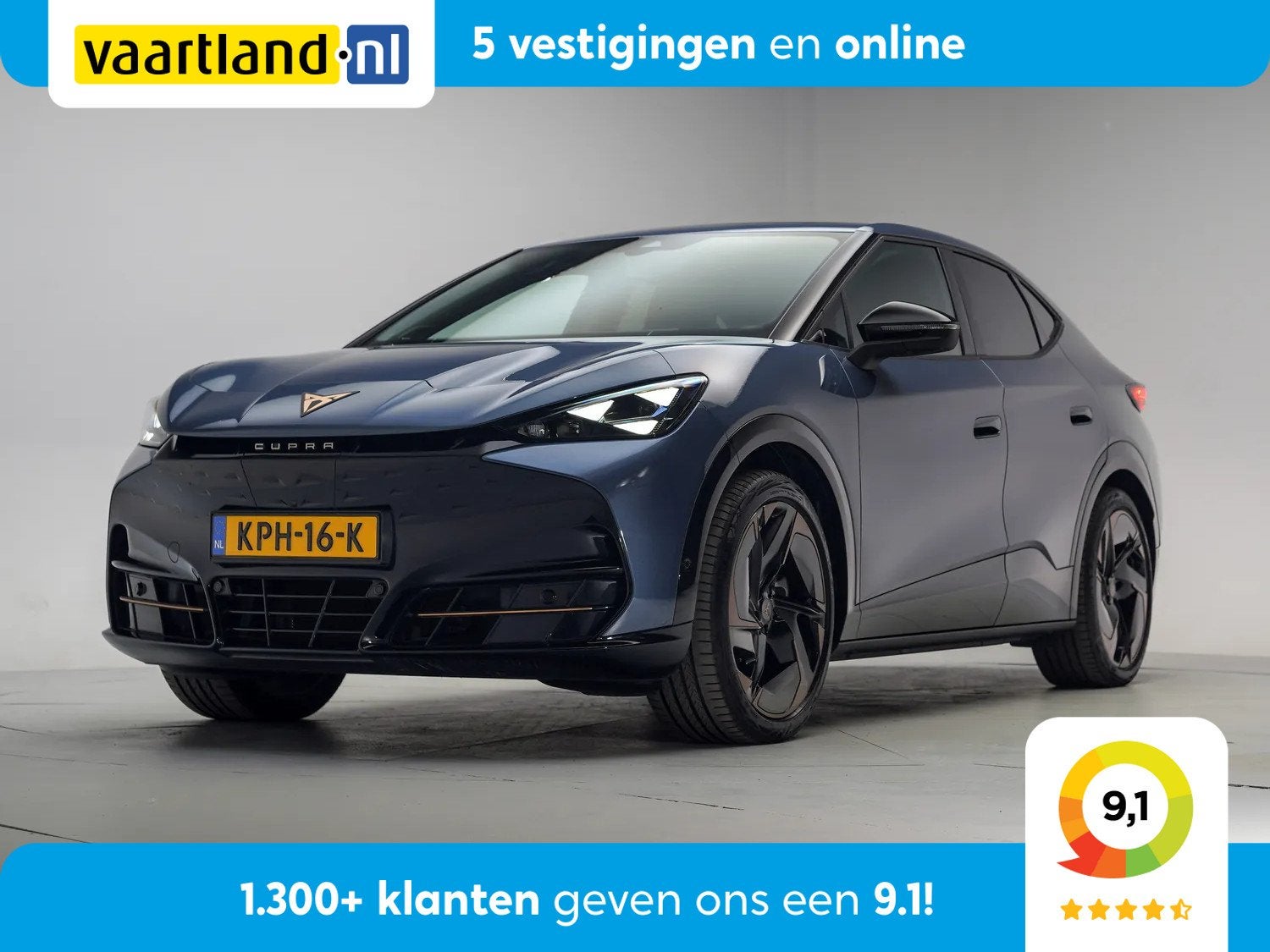 CUPRA Tavascan VZ Adrenaline 82 kWh [ Panoramadak 360°Camer, Automaat, 0 cilinders, Blauw, 340 pk