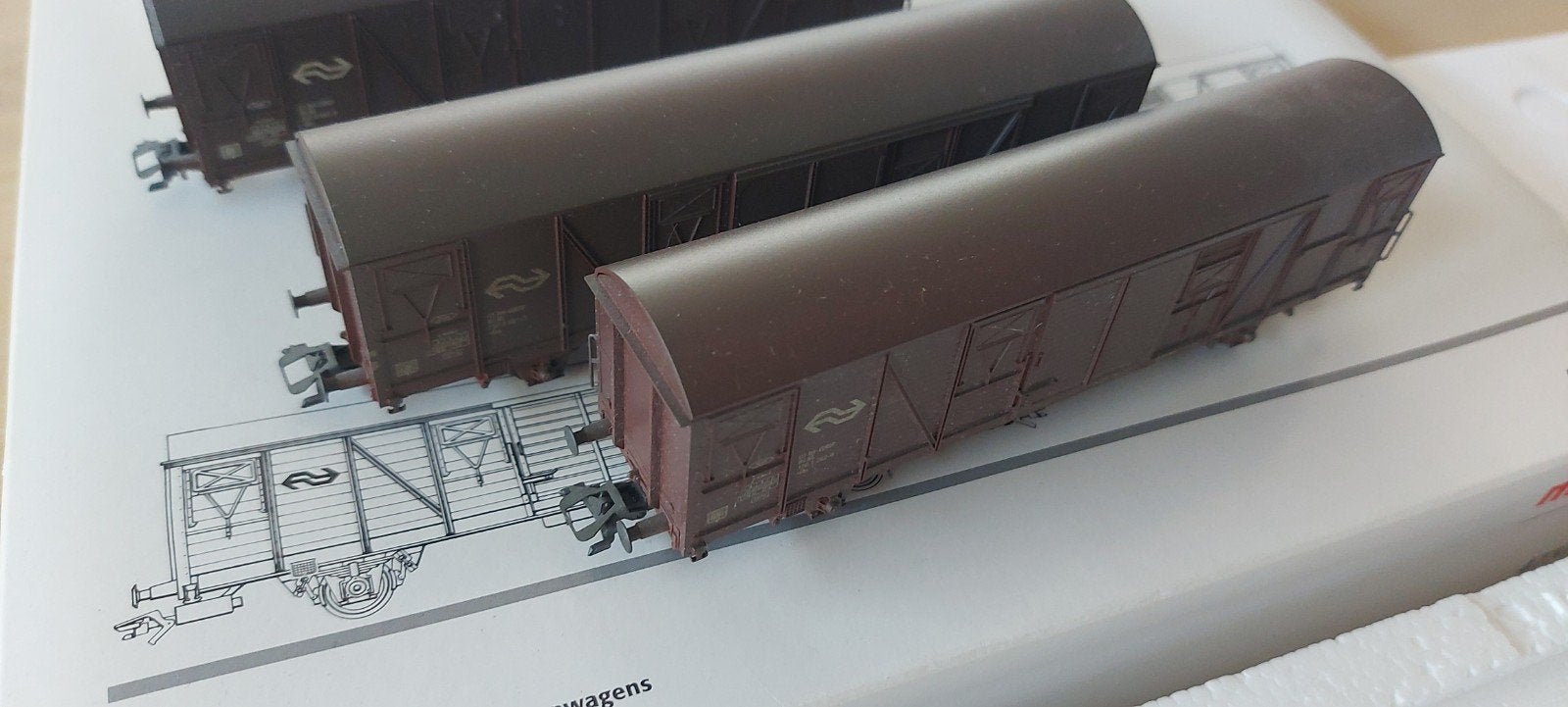 3 dlg Märklin NS goederenwagenset geweatherd artnr 47313 ovp, Hobby en Vrije tijd, Modeltreinen | H0, Wisselstroom, Wagon, Ophalen of Verzenden