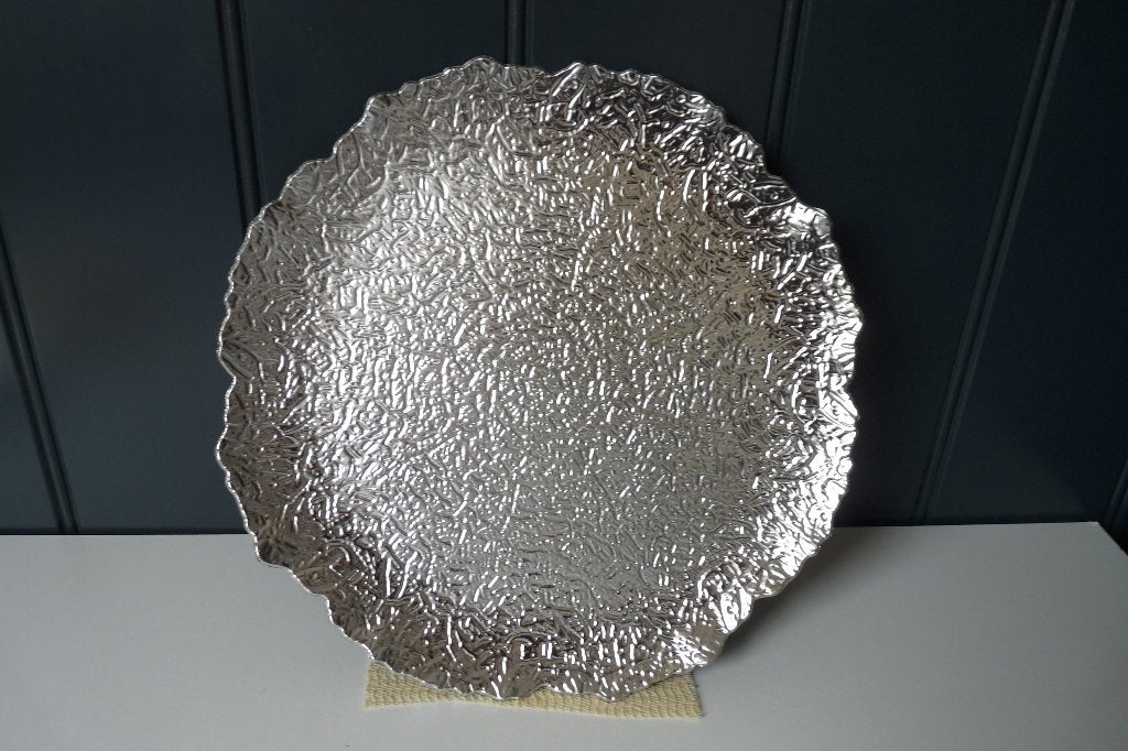 nieuw zilver bord 32 cm, Kunststof, Rond, Nieuw, Ophalen of Verzenden