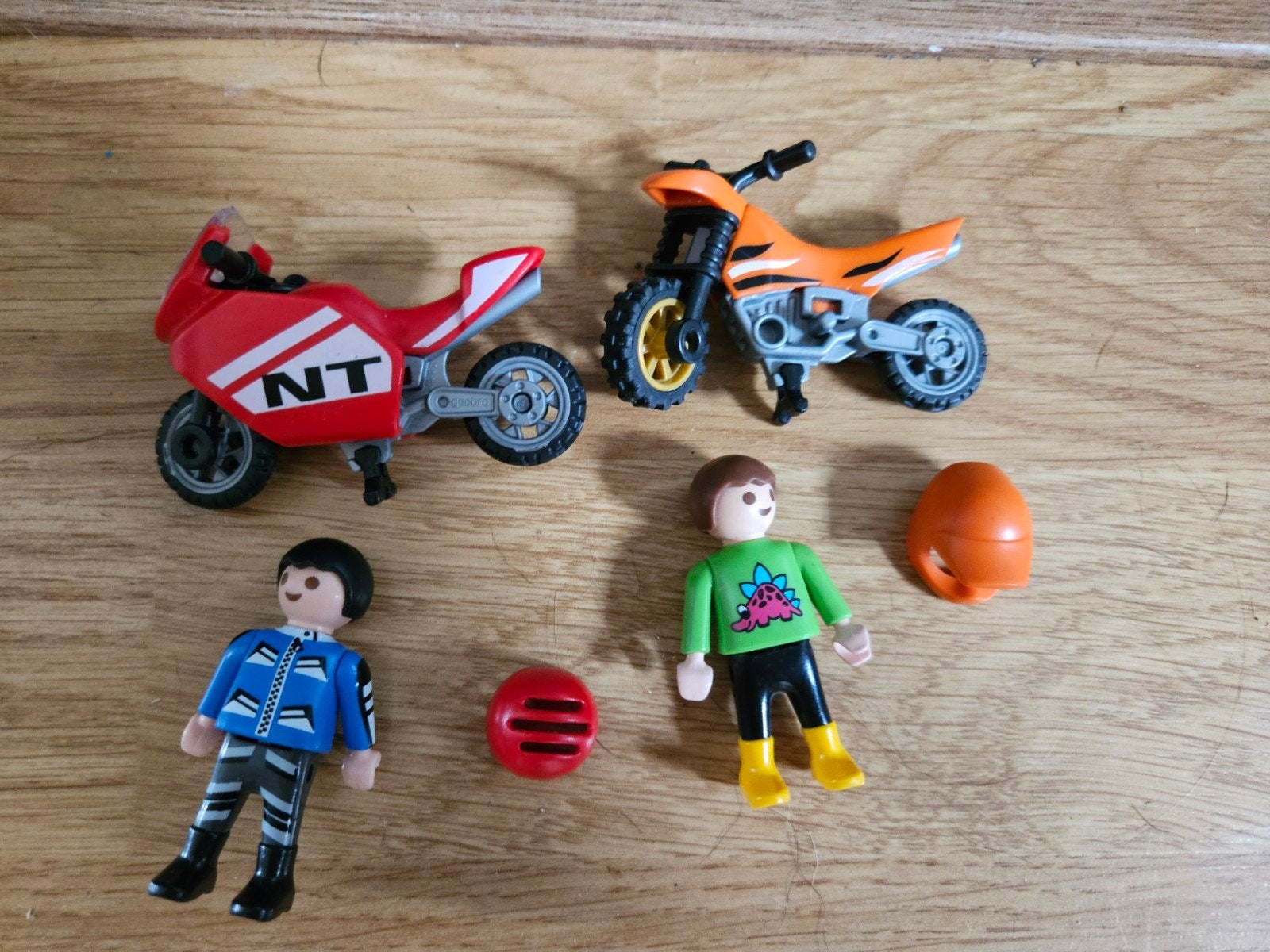 Playmobil kinderen op crossmotor motor met helm, Ophalen of Verzenden, Gebruikt, Los playmobil