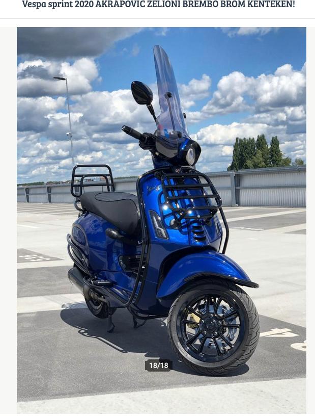 Vespa Sprint 2019 Custom Akrapovic | Zelioni | Brembo | Full, Ophalen, Gebruikt, Overige modellen, Maximaal 45 km/u