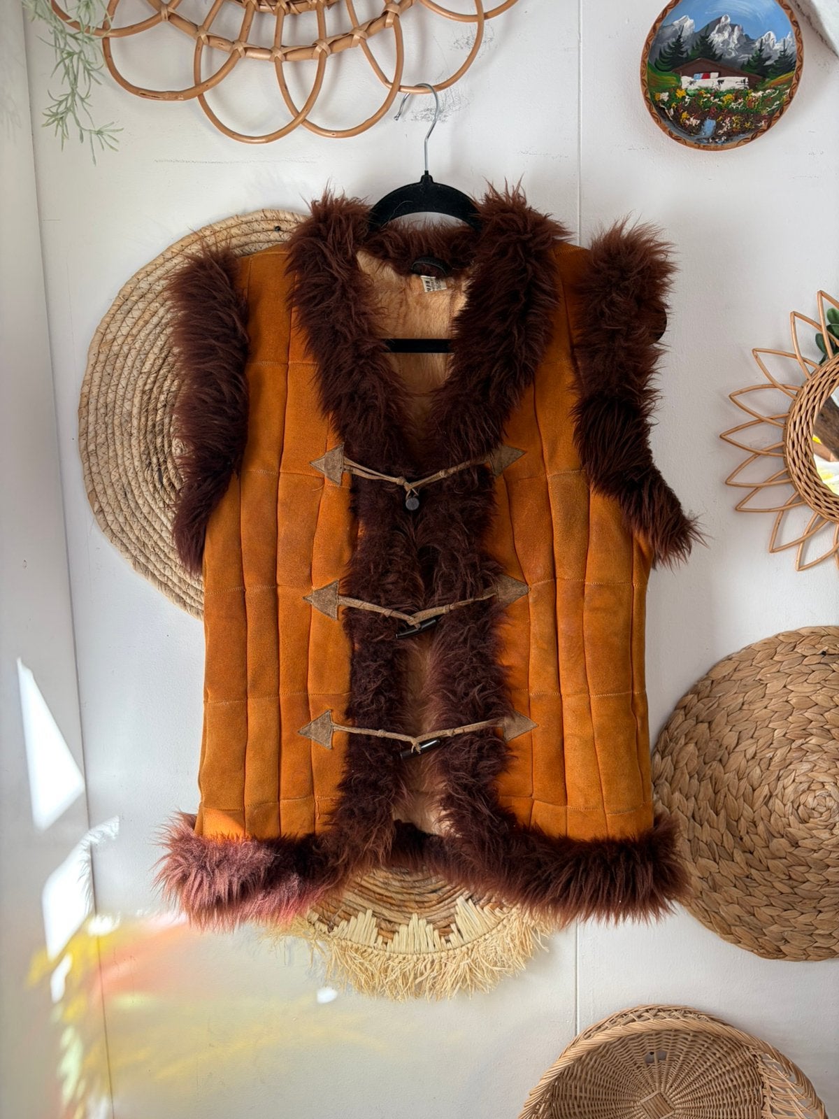 Vintage lammy afghaanse shearling waistcoat, Kleding | Dames, Ophalen of Verzenden, Zo goed als nieuw, Maat 34 (XS) of kleiner