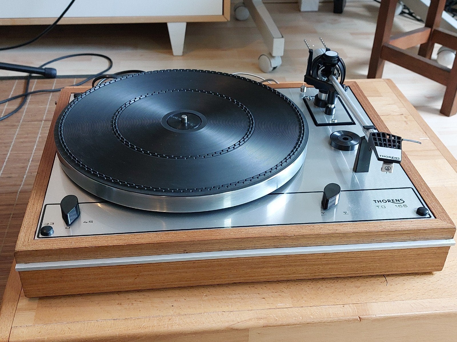 Thorens TD 166 met nieuw AT element, Ophalen of Verzenden, Thorens