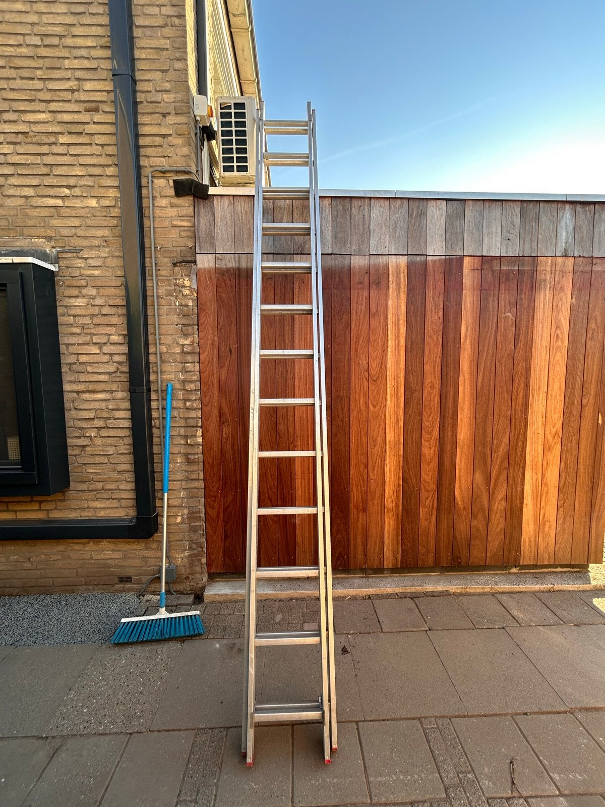 Uitschuifbare ladder - 2x13 treden - 6,48m, Ophalen, Gebruikt, Ladder, Opvouwbaar of Inschuifbaar