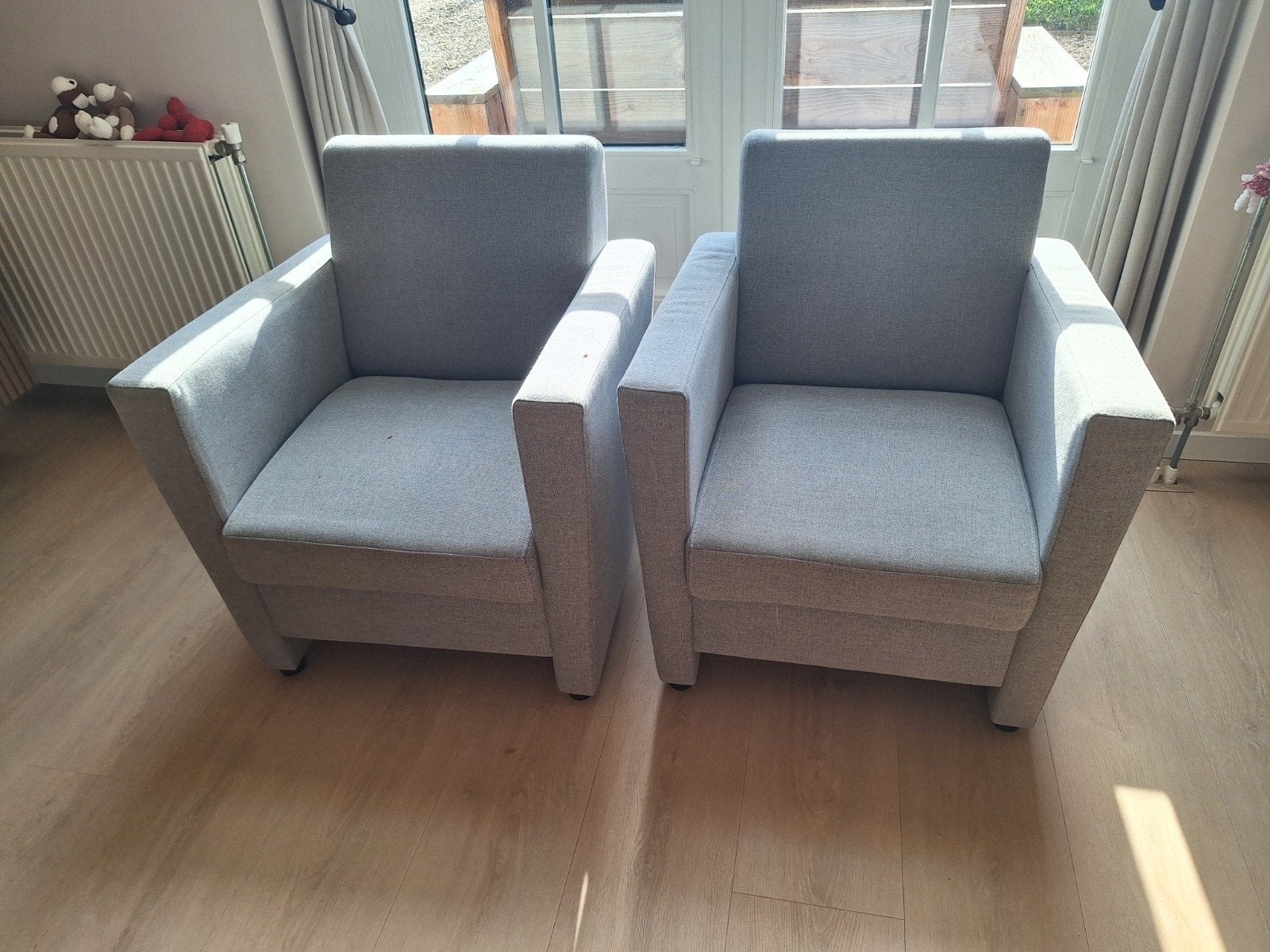 Muis grijze fauteuil, Ophalen of Verzenden, Gebruikt, Minder dan 75 cm, 50 tot 75 cm