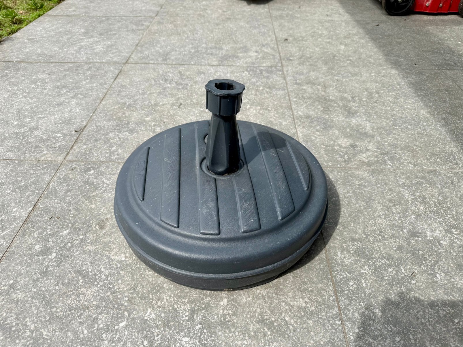 EDA parasolvoet (Vulbaar met water of zand) – Ø 40 cm, Tuin en Terras, Parasols, Ophalen, Gebruikt, Minder dan 1 meter, Parasolvoet