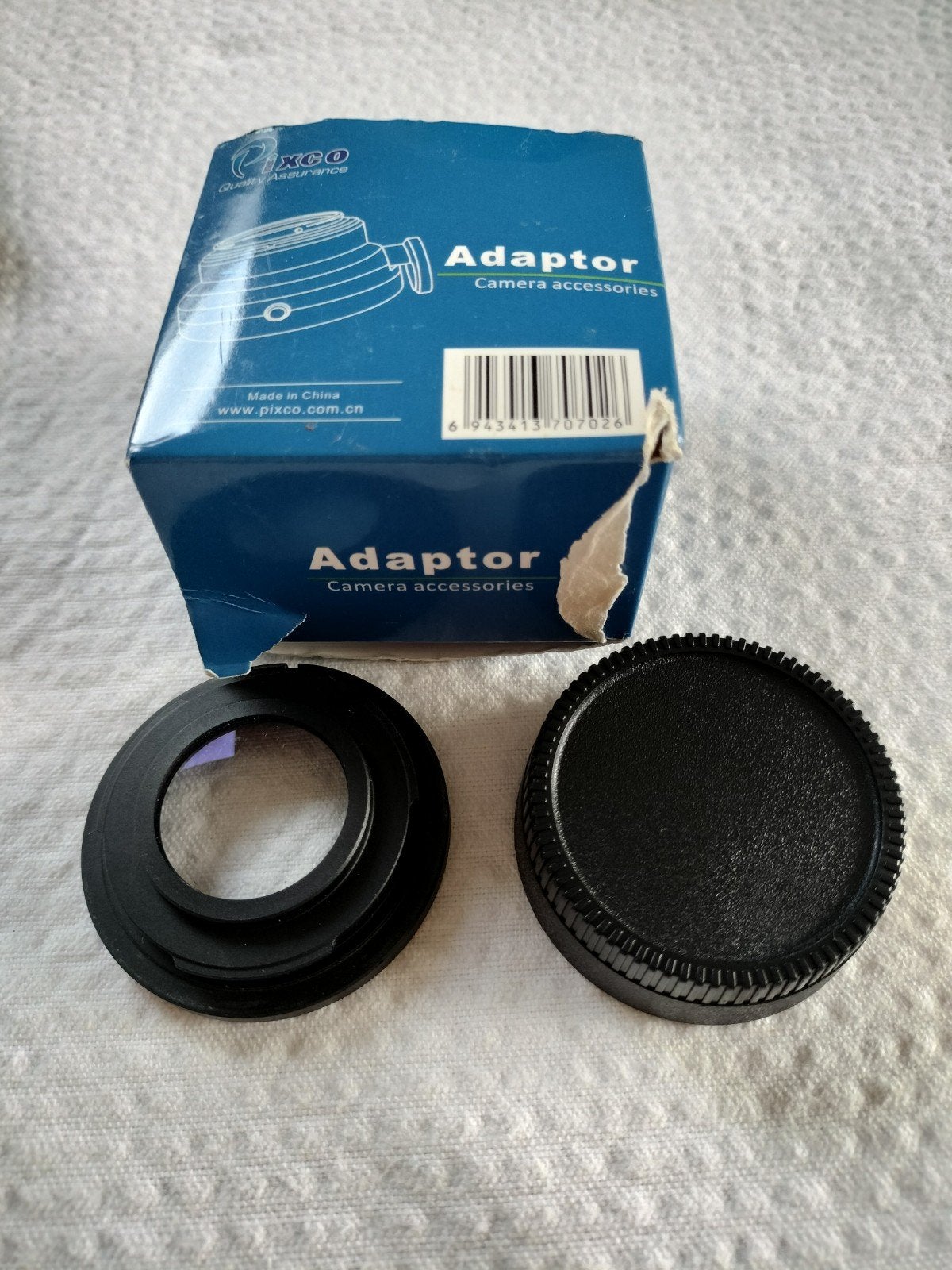 Pixco M42-Nikon adapter met glas voor Nikon camera's, Ophalen of Verzenden, Zo goed als nieuw, Nikon F-mount, Overige typen
