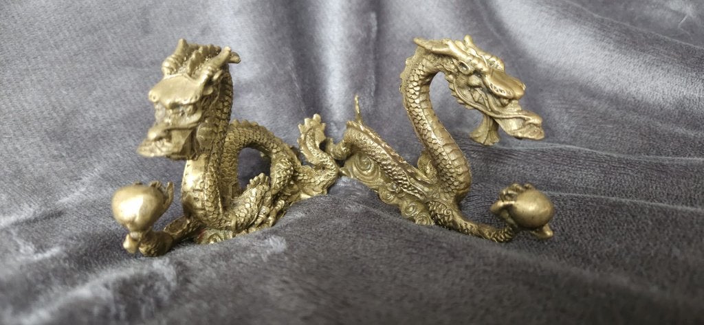 Chinese beeldjes: Draken, Minder dan 20 cm, Ophalen of Verzenden, Beeld, Goud