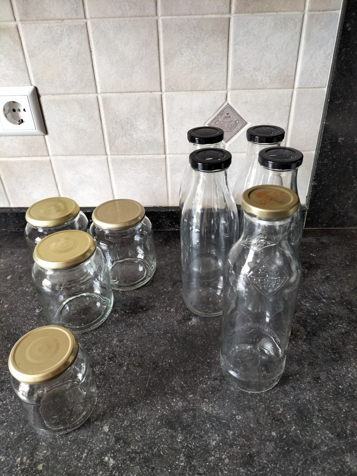 Div. jampotten en sapflessen, Huis en Inrichting, Keuken | Potten en Pannen, Ophalen, Glas, Overige typen