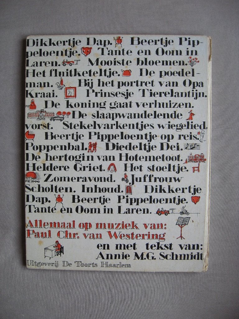 Annie M.G - Dikkertje Dap en 18 andere liedjes (1965 druk 1), Muziek en Instrumenten, Piano, Gebruikt, Ophalen of Verzenden, Thema