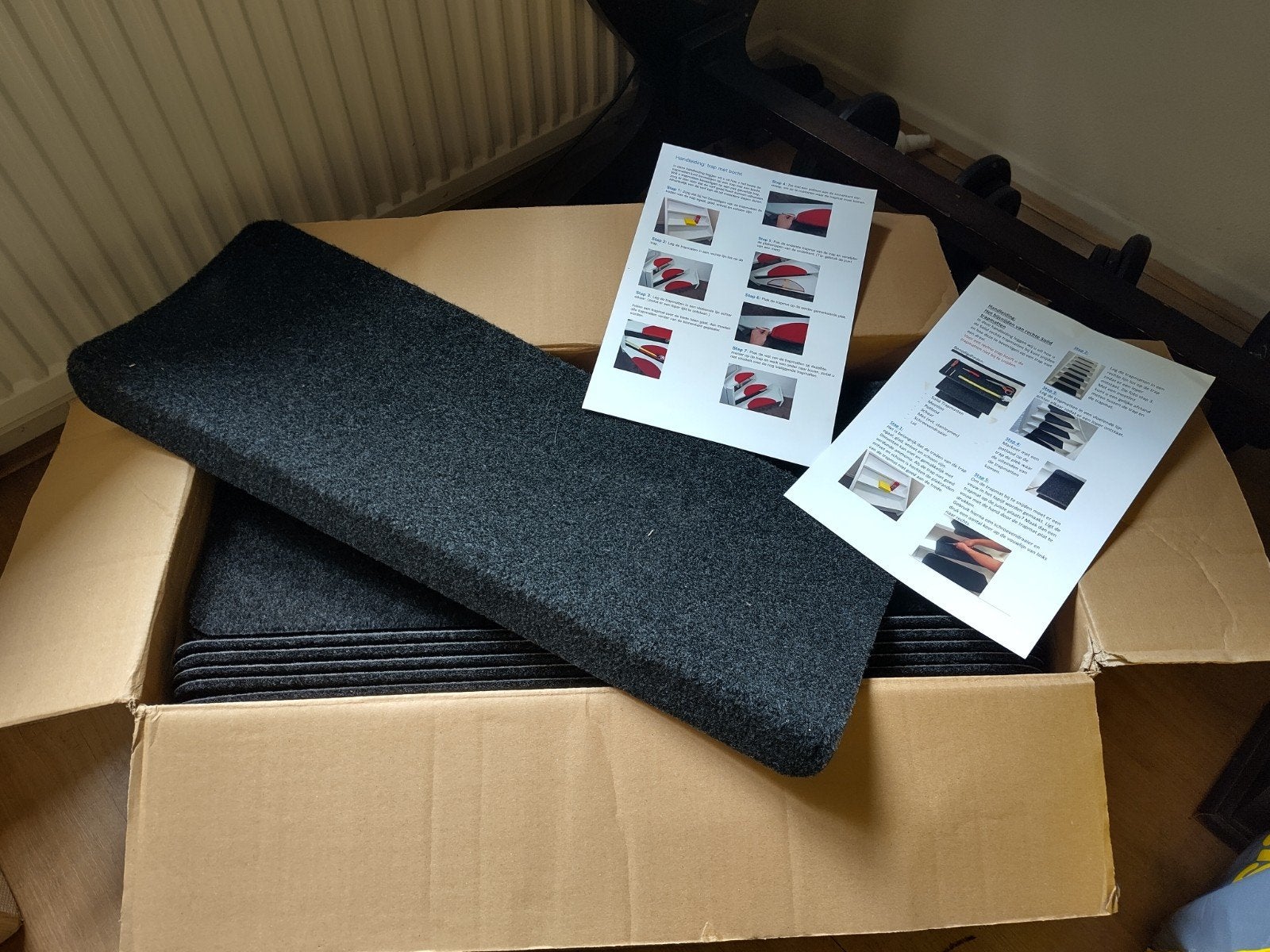 60x Zwarte Elite Trapmatten 65cm breed - Nieuw in doos, Huis en Inrichting, Ophalen, Zwart, Nieuw, 50 tot 100 cm
