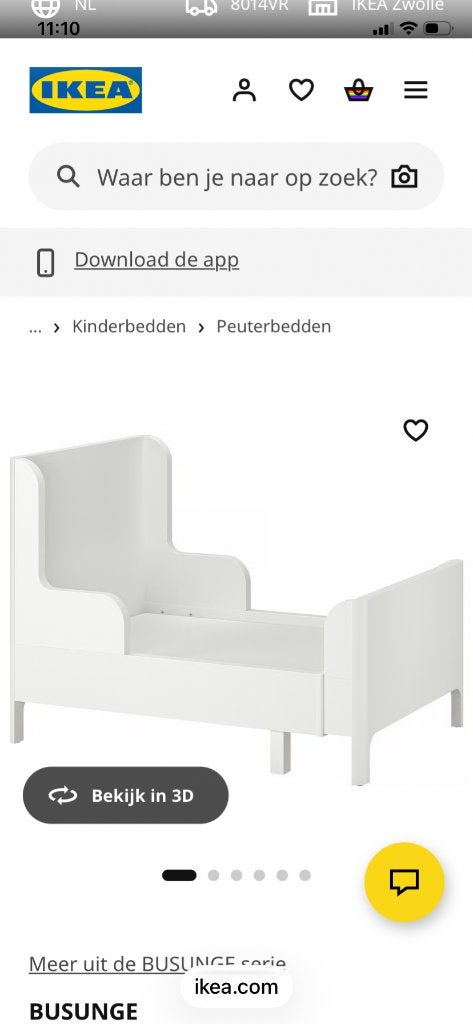 Meegroeibed + kast blauw, Ophalen, Gebruikt