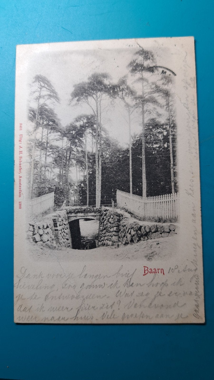 Baarn 1900, kleinrondstempel Midwolde Scheemda, Verzamelen, Ansichtkaarten | Nederland, Verzenden, Voor 1920, Gelopen, Utrecht