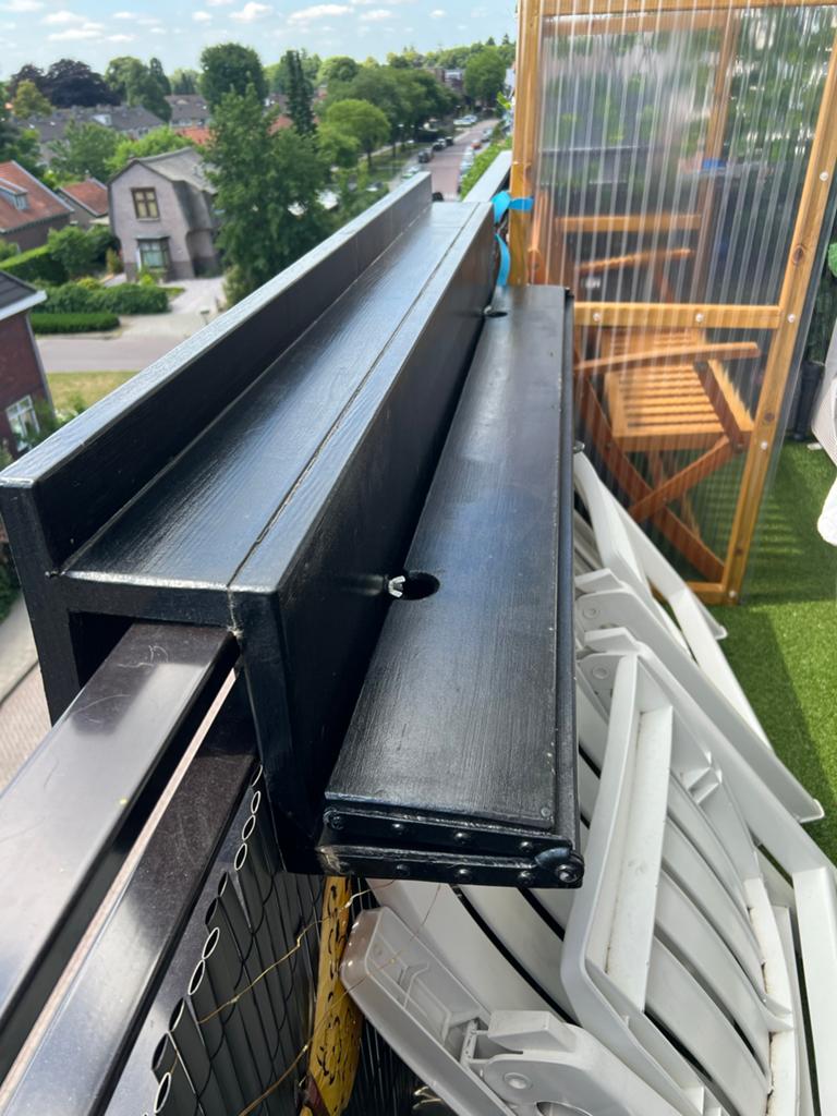 Handige inklapbare balkon tafel - Zwart hout, Ophalen, Gebruikt, Rechthoekig, Hout