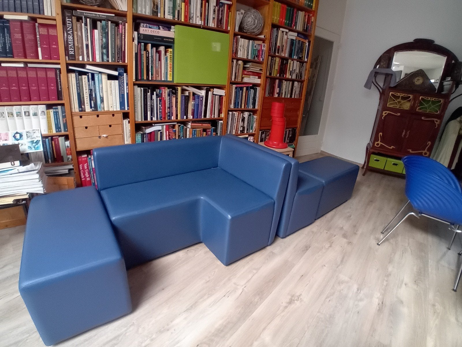 6 Mooie blauwe zitelementen / bankjes Johanson Design, Ophalen, Overige materialen, Gebruikt, Blauw