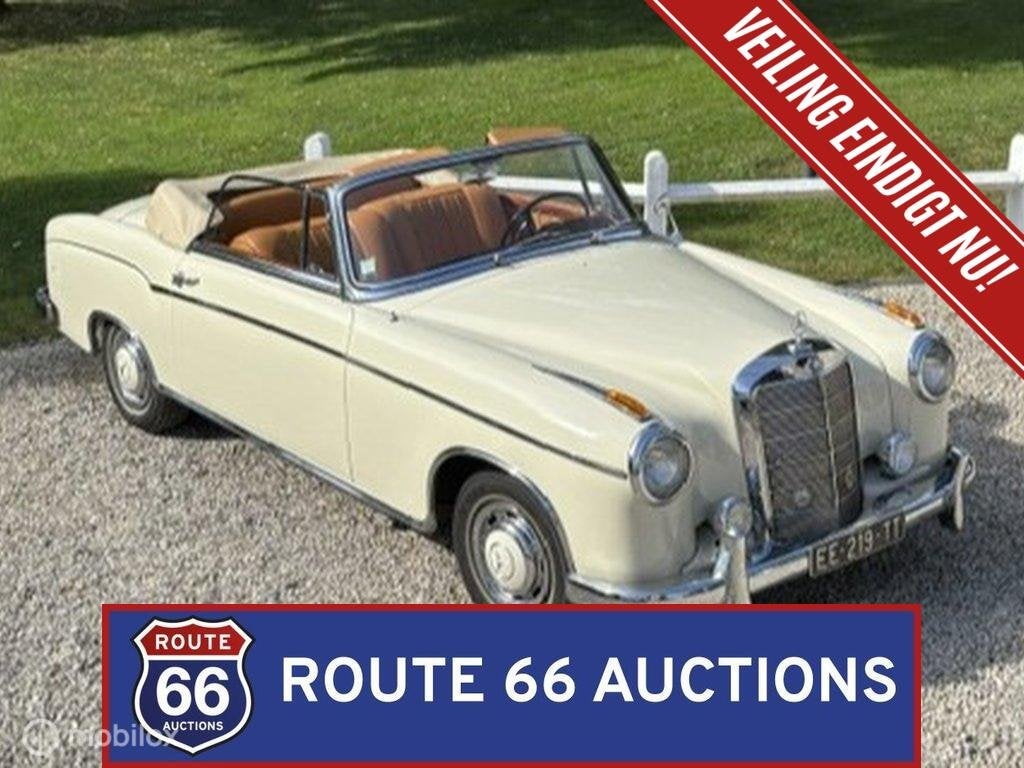 Mercedes-Benz 220 SE Cabriolet Ponton | 1960 | Route 66 Auct, Auto's, Oldtimers, Overige carrosserieën, Zwart, Mercedes-Benz, Bedrijf